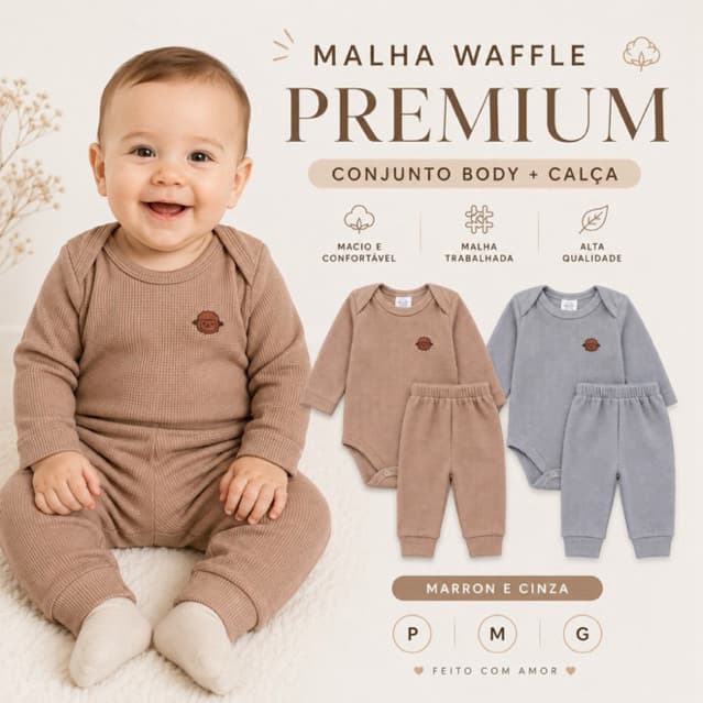 Kit Conjunto Body e Calça Saruel Bebê Enxoval Maternidade P M G Passeio Enxoval Roupa Estilosa Confortável
