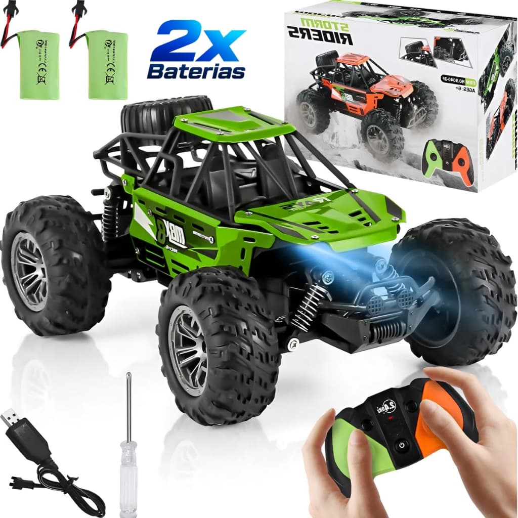 Carrinho de Controle Remoto Buggy Off Road Metálico Recarregável Infantil