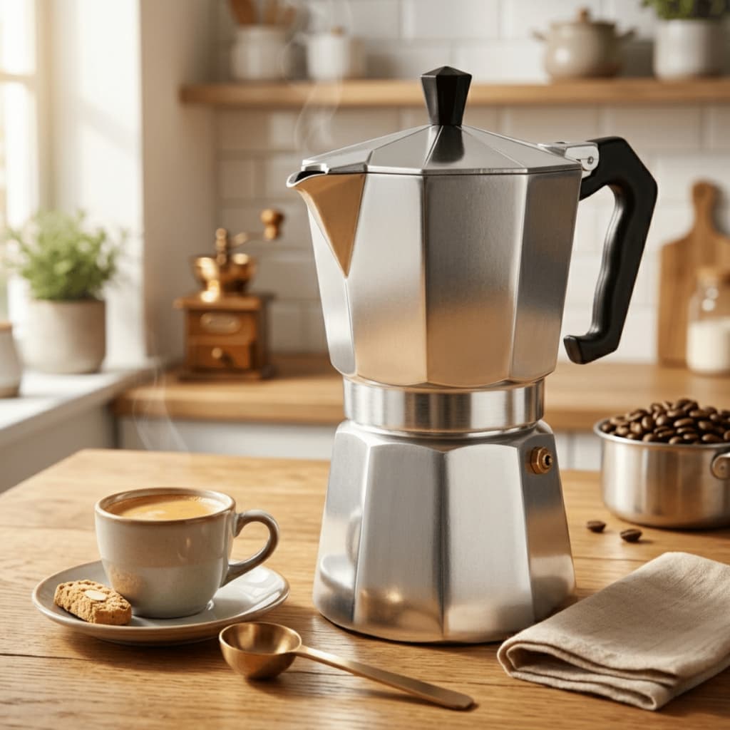 Cafeteira Italiana de Alumínio 12 Xícaras Café Expresso Moka Grande - Fratelli / Doze Copos Caneca