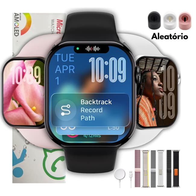 Relógio Smartwatch W11 Pro 46mm Responde Whatsapp Microwear Serie 11 Tela Amoled  + Brindes