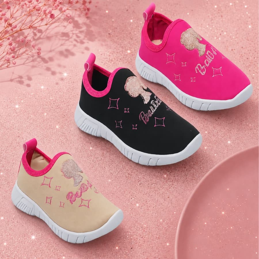 Kit 3 Pares Tênis Infantil Feminino Anatômico Macio Menina Leve Confortável Estilo Barbi Antiderrapante