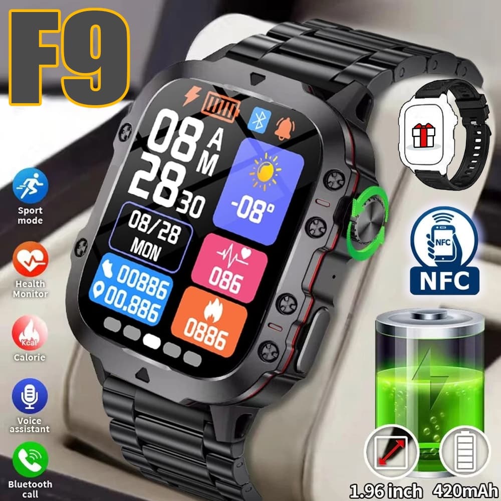 Smartwatch F9 X30 Relógio NFC Esportivo Homem Monitoramento de Saúde Bluetooth Smartwatch