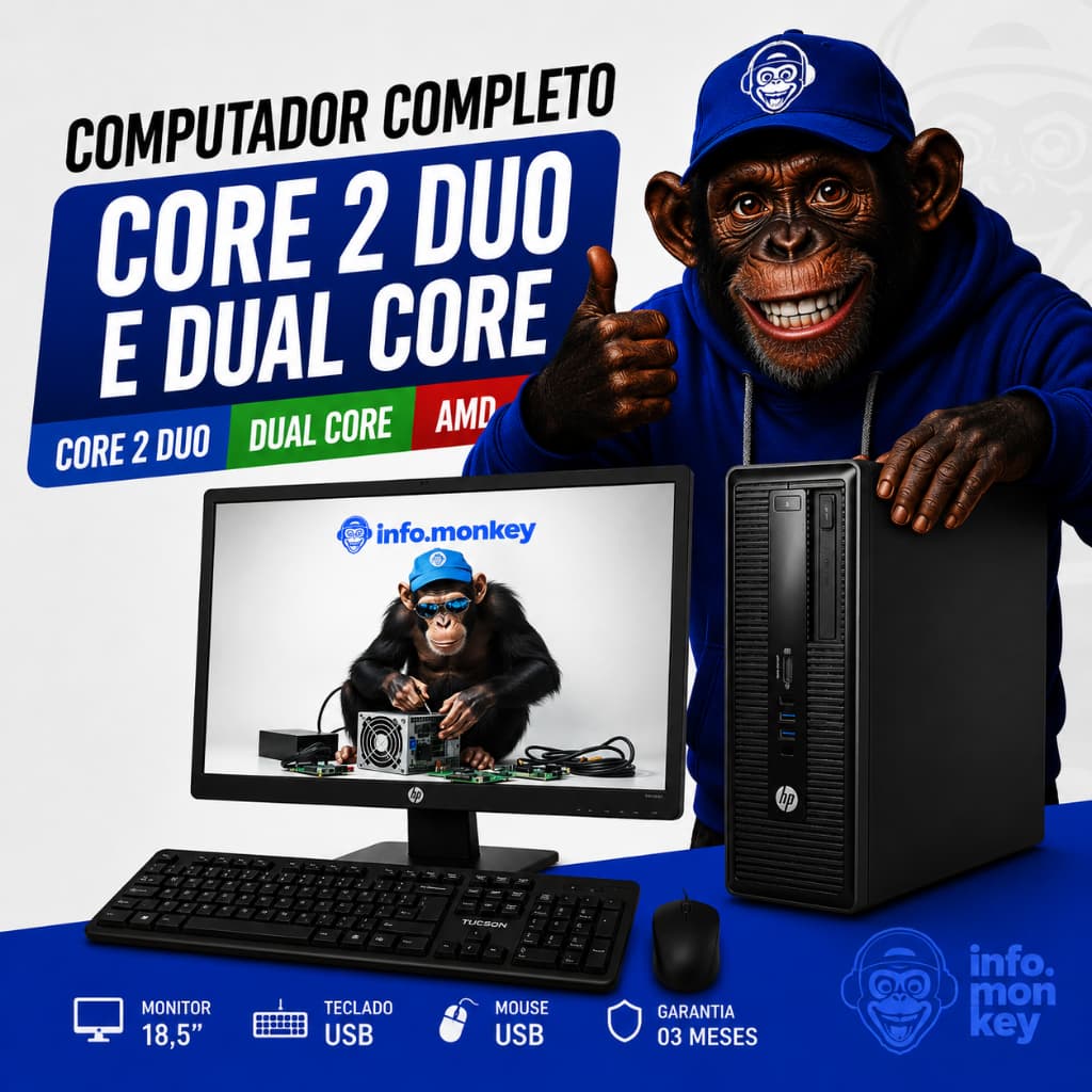 COMPUTADOR COMPLETO BARATO DUAL- PARA ESTUDOS TRABALHO COM WINDOWS