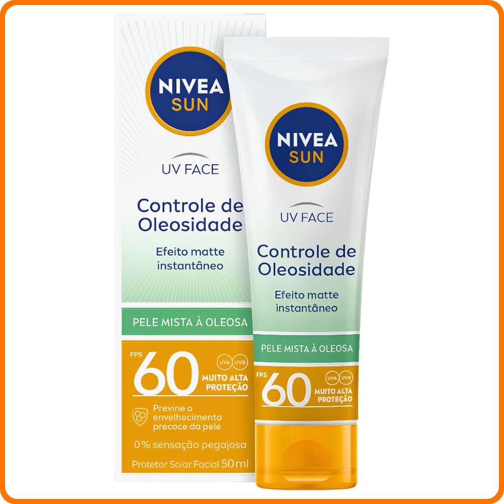 Protetor Solar Facial com Controle de Oleosidade Nivea Sun UV Face Pele Mista e Oleosidade FPS60 com 50ml