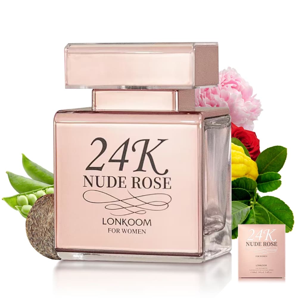 Perfumes Importados Femininos Lonkoom 24K Nude Rose Eau de Parfum Brand Collection Perfume 100ml