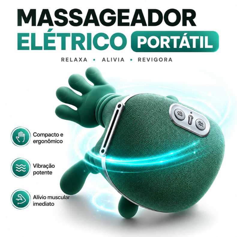 Massageador Elétrico Portátil para Corpo Alívio Muscular USB
