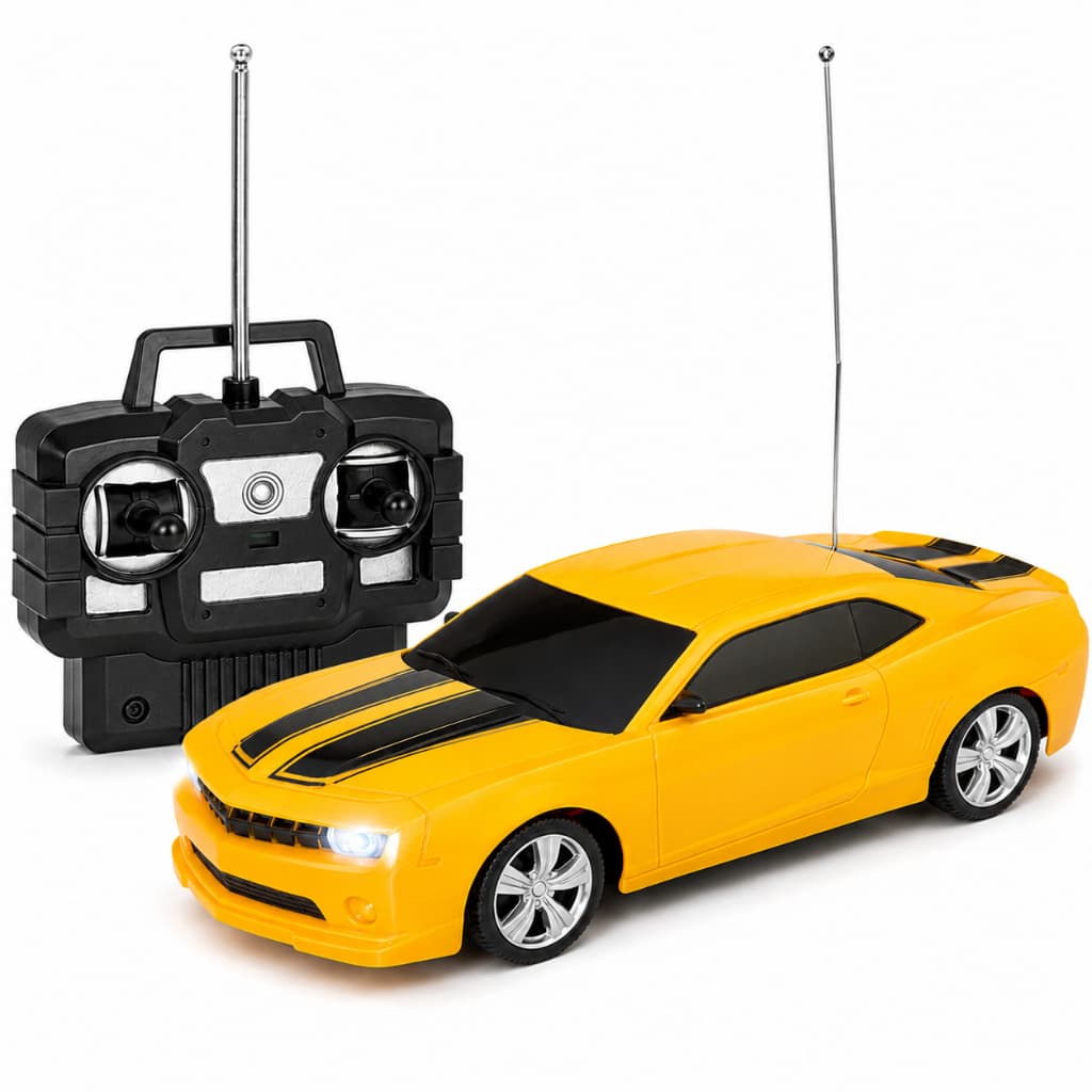 Carrinho De Controle Remoto Camaro Tiger Com 7 Funções E Farol Em Led