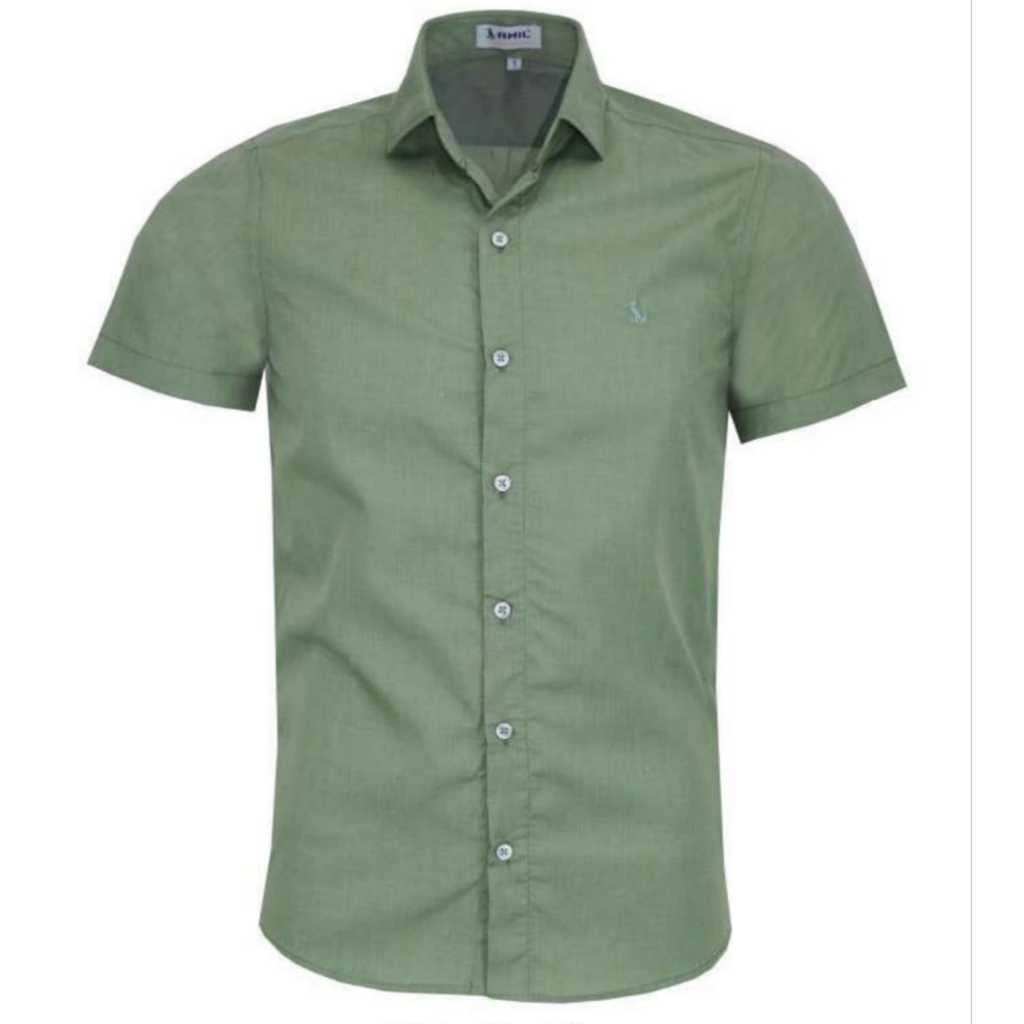 Camisa Social Slim Amil Misto Voltorb Mesclado Manga Curta Lançamento Frete Grátis
