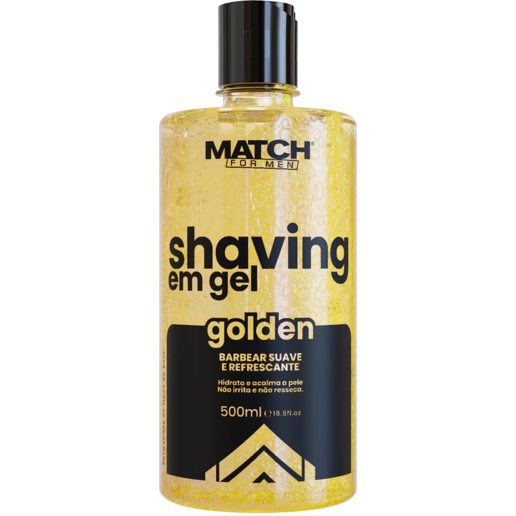 Shaving Gel Match For Men Golden 500ml Ice Halls Hidratante Para Barbear