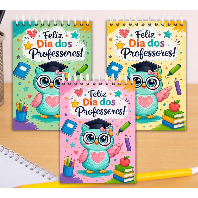 5 a 30 Bloquinhos de Anotações Dia dos Professores – Lembrancinha - Bloquinho 7x10cm