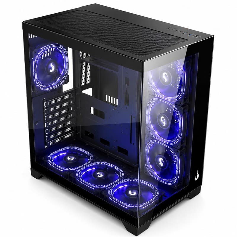 Gabinete Gamer Rise Mode Galaxy Glass Standard V2 - Mid Tower, USB 2.0+3.0, Lateral e Frente Vidro, S/ Fan ATX MATX