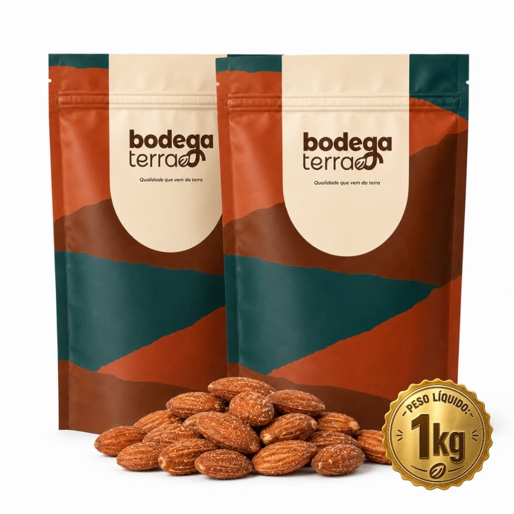 Amêndoa Torrada Com Sal 1kg ou 500g Pouch Saco Embalagem Premium  Snack Saudável Premium