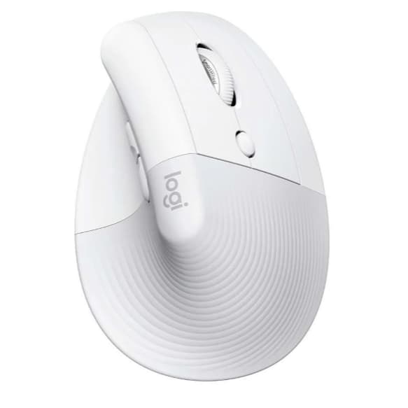 Mouse Sem Fio Logitech Lift, 4000 DPI, 6 Botões, Bluetooth, Ergonômico, USB, Branco
