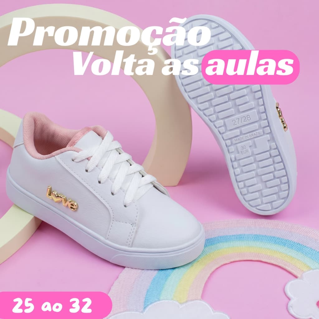 TENIS INFANTIL  FEMININO LOVE ESCOLAR CONFORTAVEL E MACIO ENVIO IMEDIATO