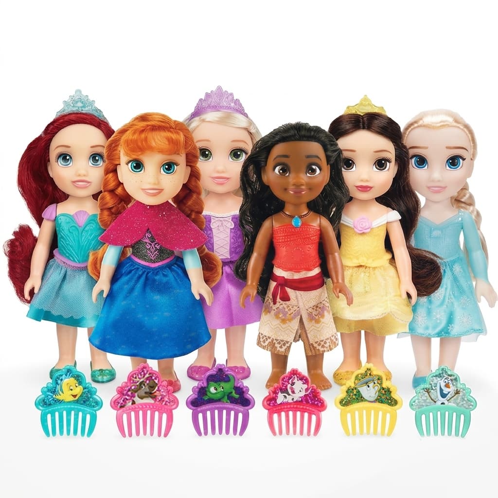 Bonecas Princesas Articulada com Pente Luxo Disney