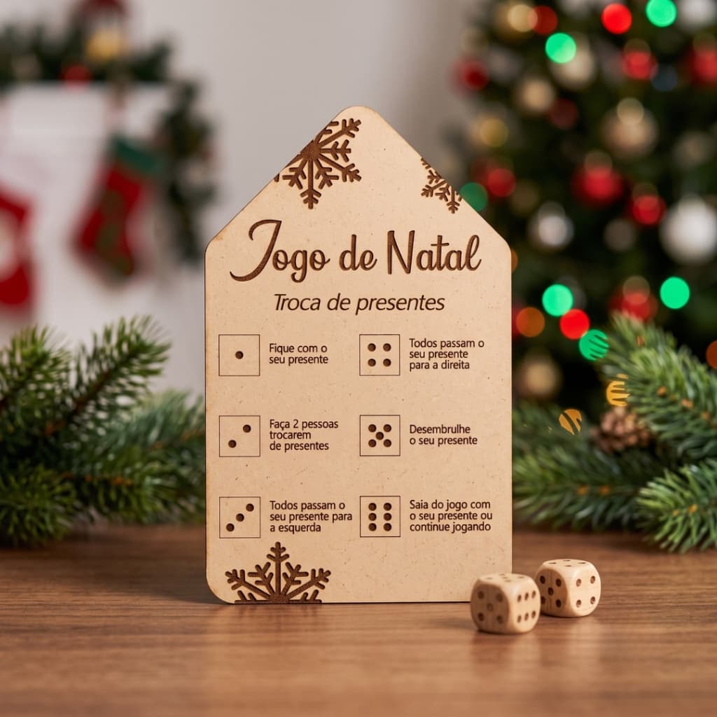 Jogo De Natal Troca De Presentes Amigo Secreto Diferente Dinâmica Família MDF
