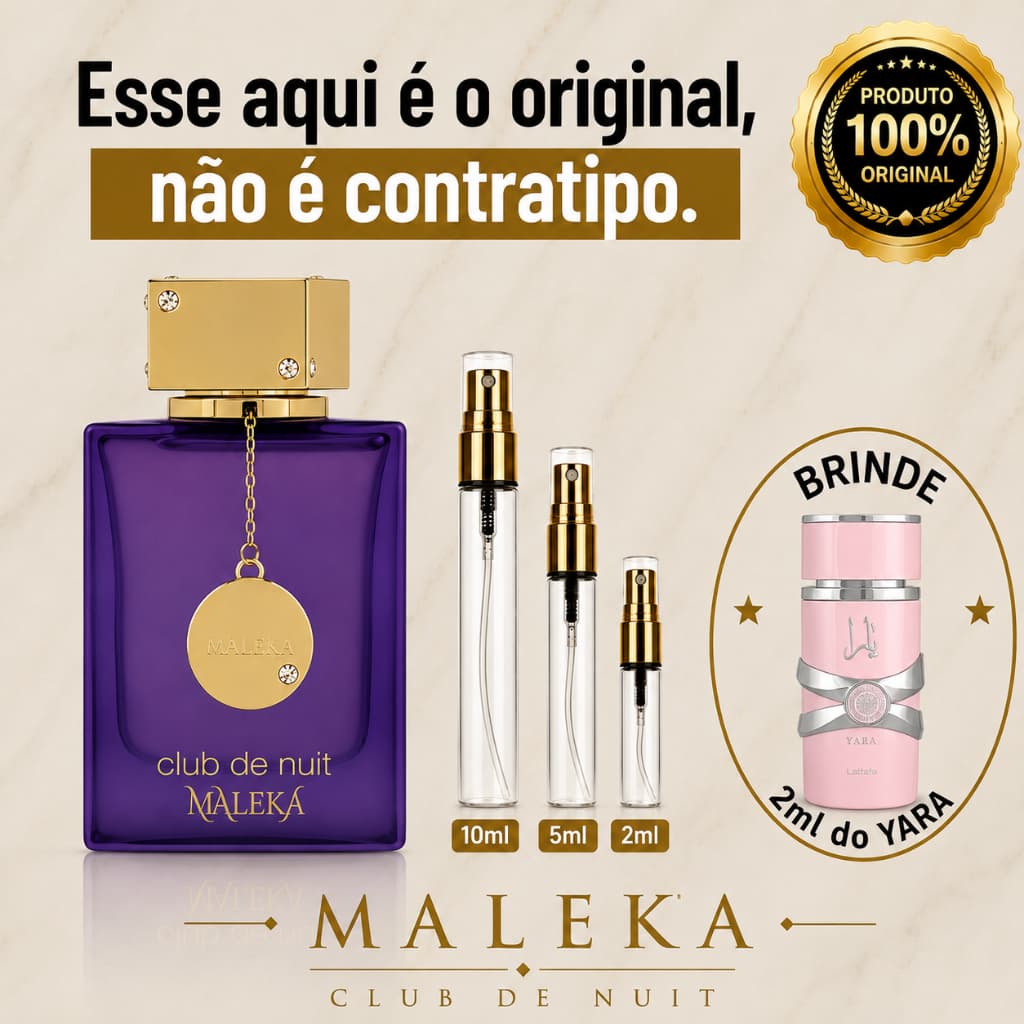 Perfume Árabe Feminino Maleka - 100% ORIGINAL - Importado - Alta Fixação - Alta Projeção - Íris / Atalcado