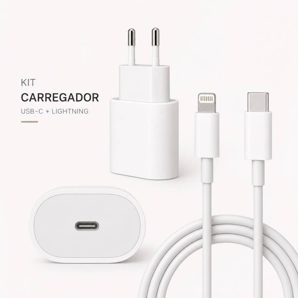 Kit Carregador Turbo 35w Lightning Carregamento Rápido 1M