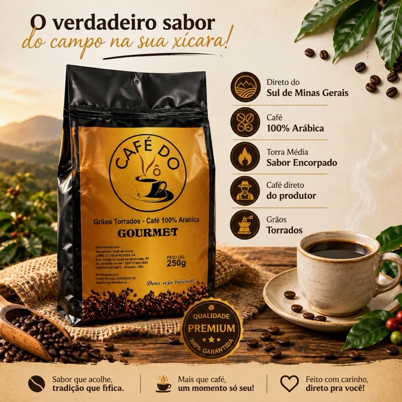 Café Caseiro Gourmet Em Grãos Torrados 100% Arábica Torra Média Café Especial Direto Da Roça Café Do Vô