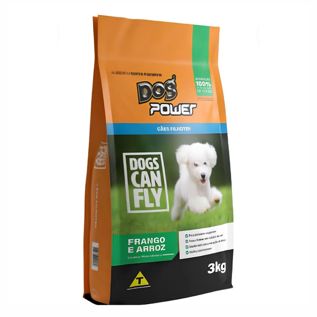 Ração Filhote 3kg Dog Power Premium Cachorro Pequeno Cão Filhotinho Frango com Arroz