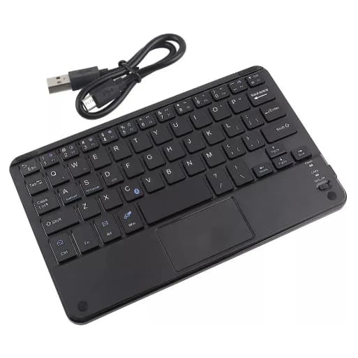 Teclado Sem Fio com Touchpad e Iluminação LED Recarregável Bateria 150h para Tablet iPad PC Smart TV Android iOS Windows