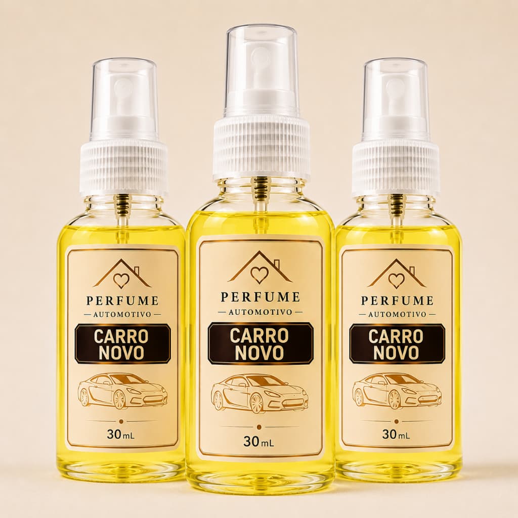 KIt Cheirinho  Carro Novo 30ml Spray Premium Perfume Para Carro 1 2 3 Unidades