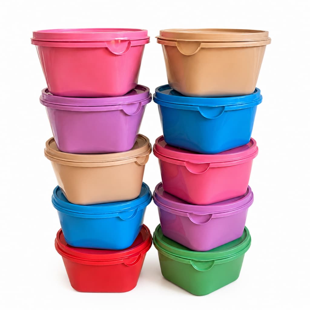 Kit 10 Potes 700 ml cores sortidas com Tampa marmita organizador cozinha multiuso