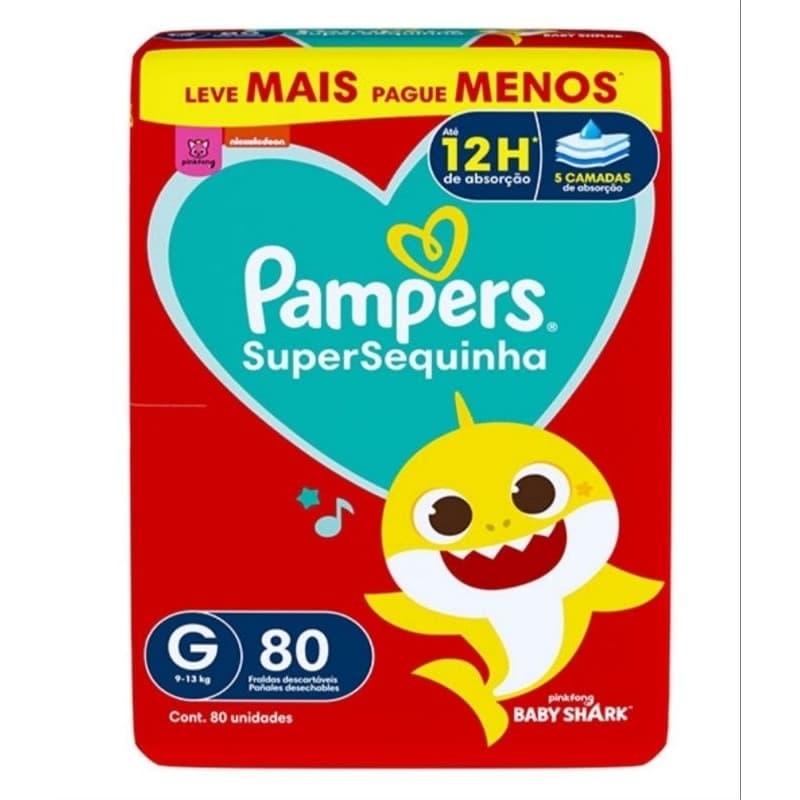 Fralda Descartável Pampers Super Sequinha G 80 unidades