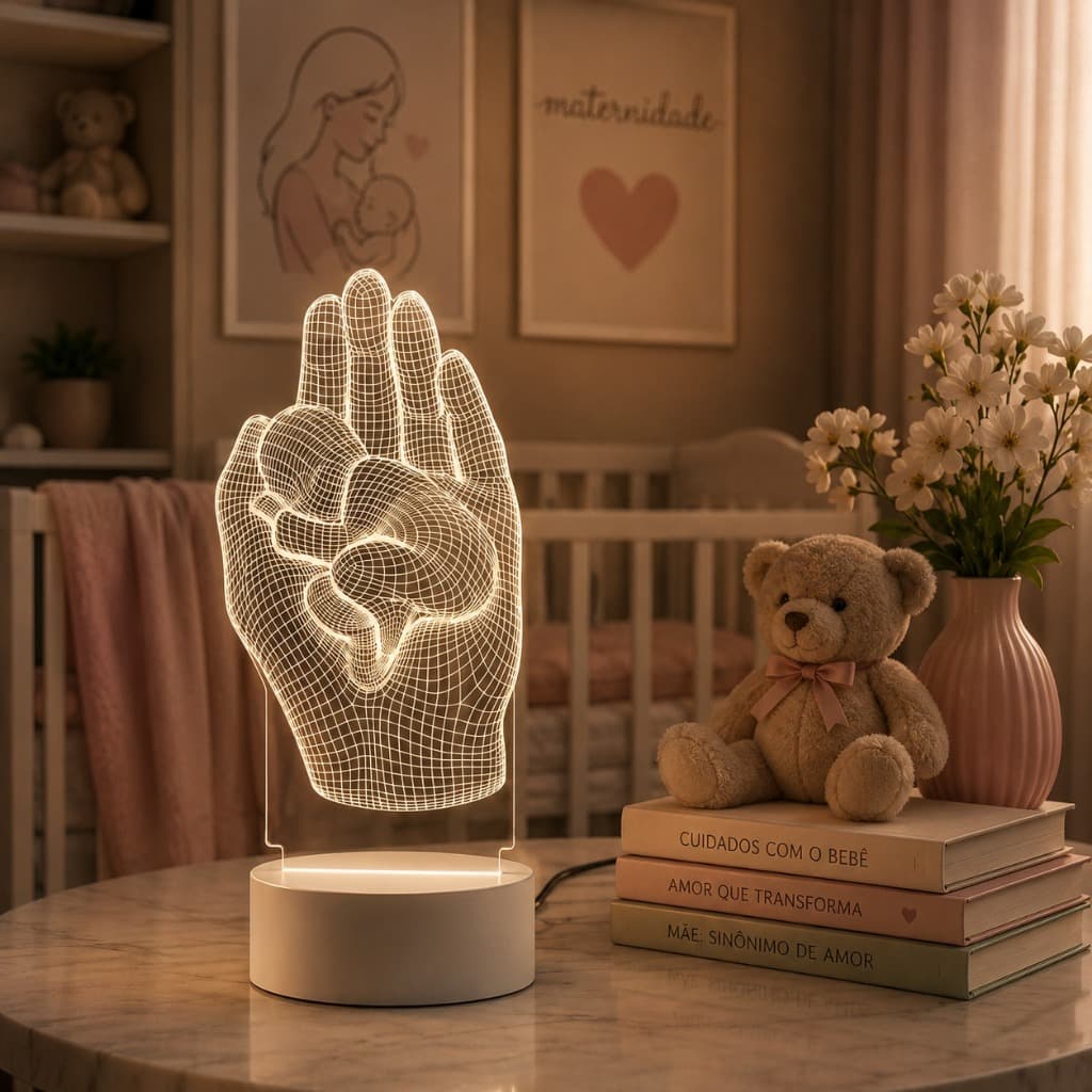 Luminária Led 3d | Maternidade Bebê Recém Nascido Obstetra Médico Abajur Presente Criativo Decoração Multicores