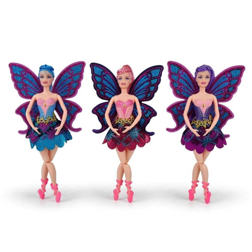 Boneca Bailarina Com Asas Ballet Articulada 30cm E Acessório