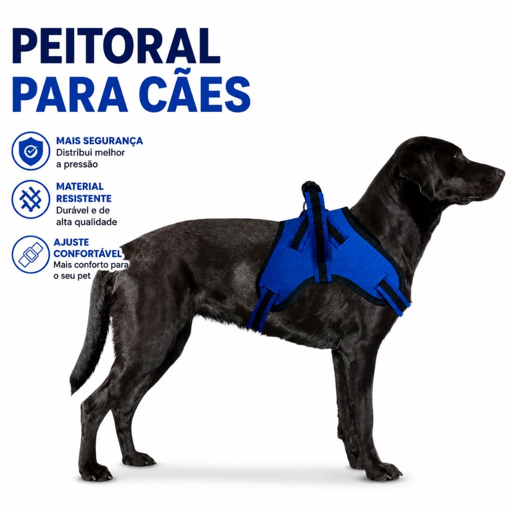 Guia Coleira Pitbull Pastor Alemão antipuxão Rotwailler Reforçada Regulável Pitbull Golden Labrador