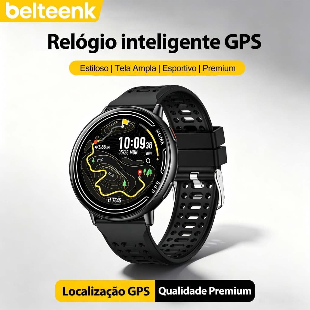 smartwatch relogio Belteenk Universal inteligente 100+ esportes GPS integrado Compatível com Strava IP68 à Prova de água
