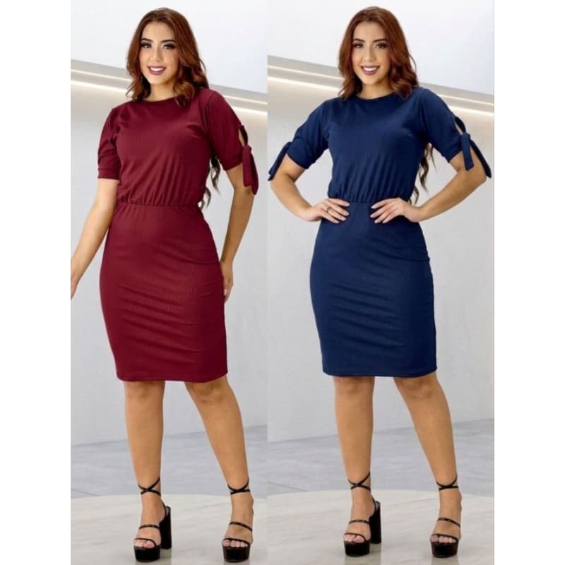 Vestido feminino midi moda feminina evangelica vestido com manga amarração estiloso