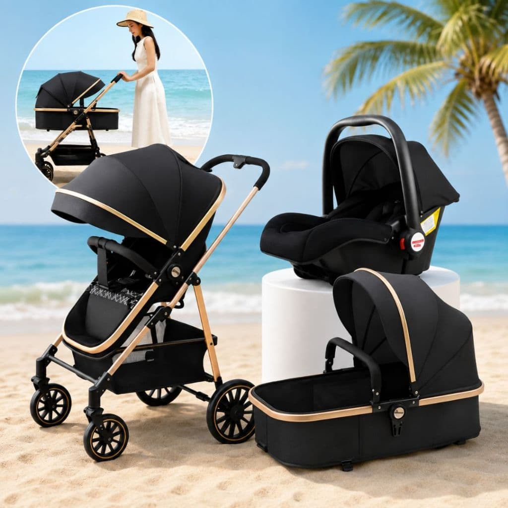 Carrinho De Bebê 3 Em 1 Premium Conforto, Segurança E Estilo.Hom