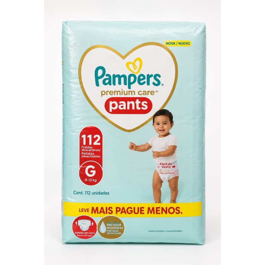 Fralda Descartável - Pampers Premium Care Pants - G 112 Unidades Original