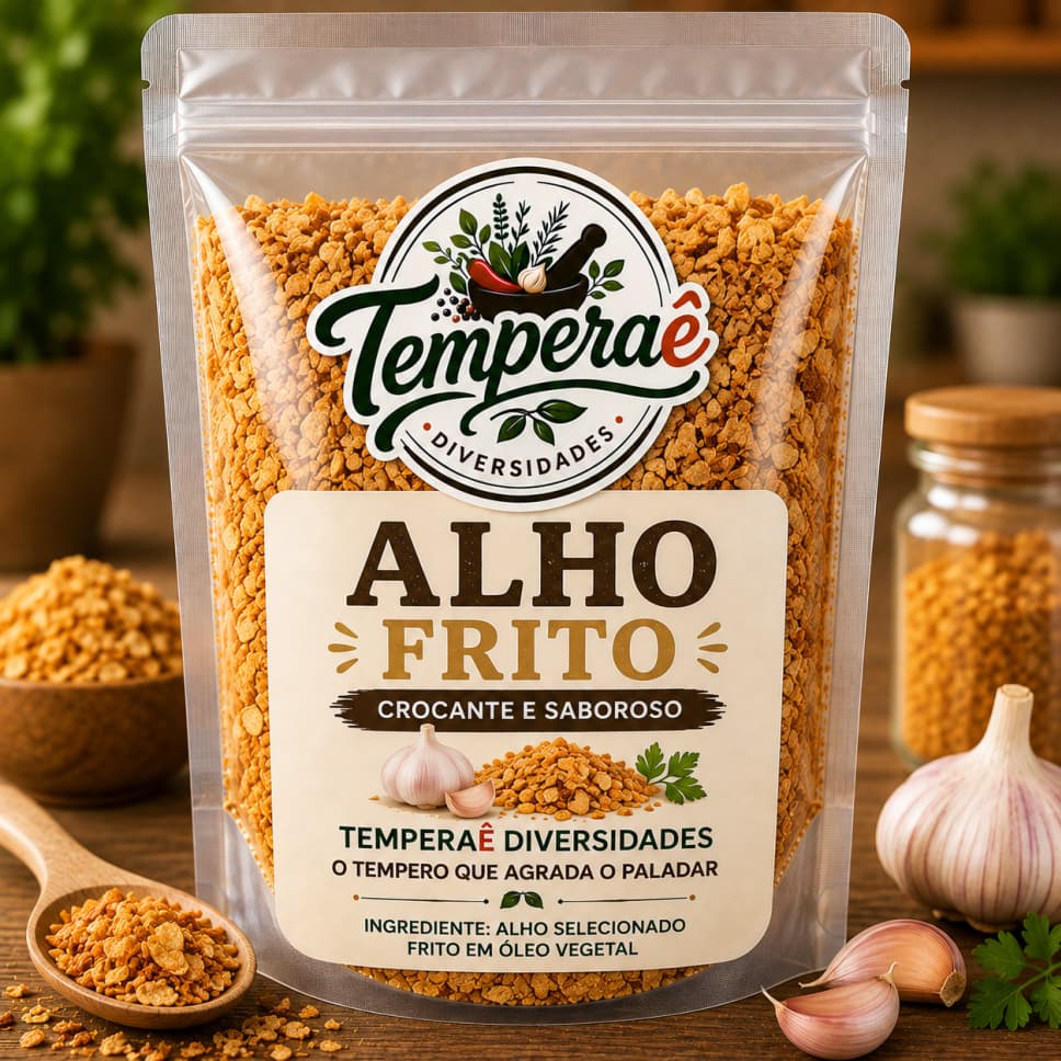Alho Frito Granulado 1KG Tempero Natural E Especiarias Para Comida Sem Conservantes