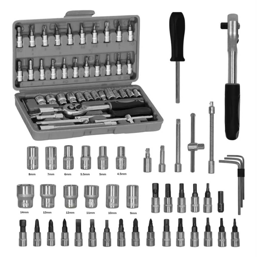 Kits Chaves Ferramentas 48 peças Jogo Catracas Soquetes
