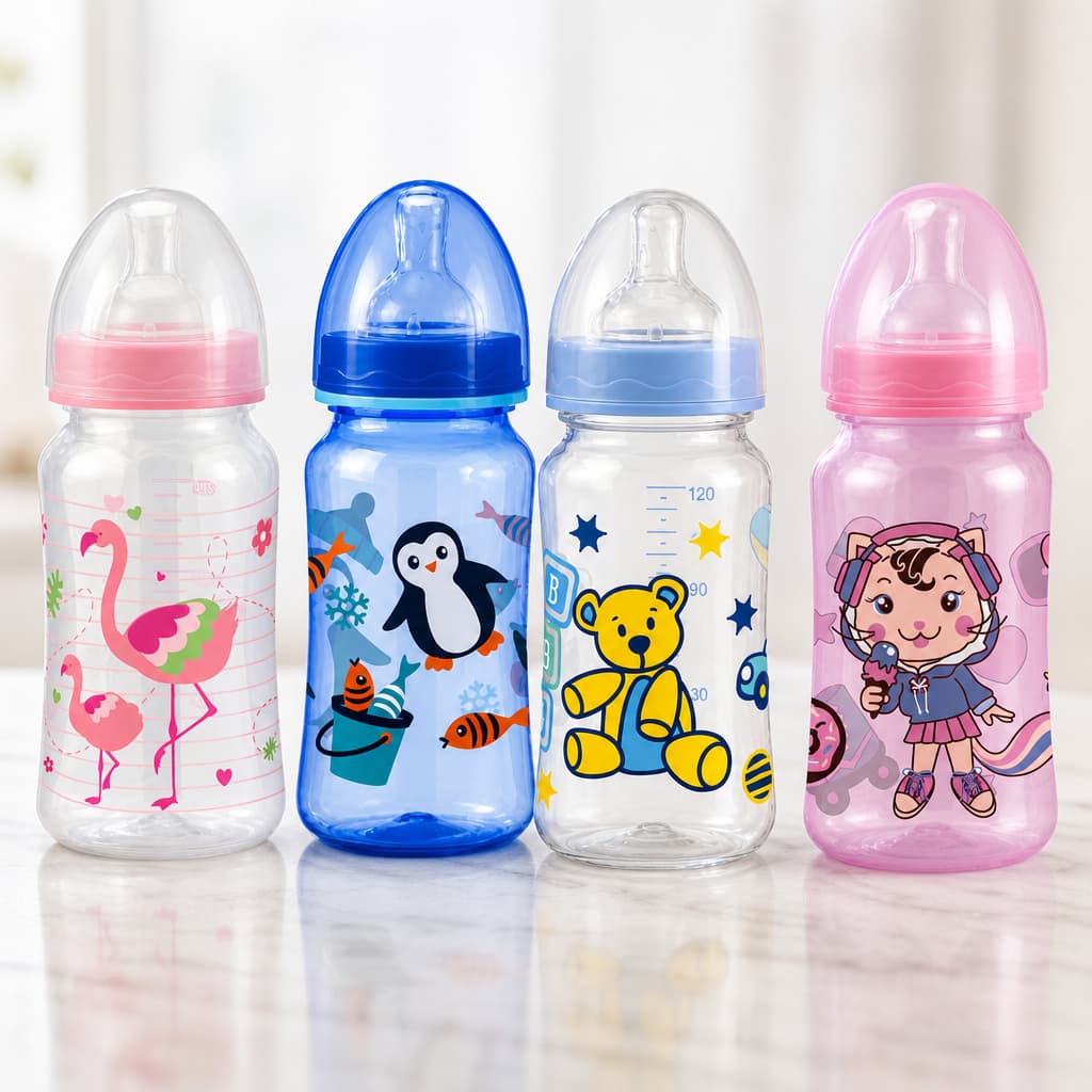 Mamadeira 270ml Bico Silicone Macio Bebê Azul Rosa Menina Menino Enxoval