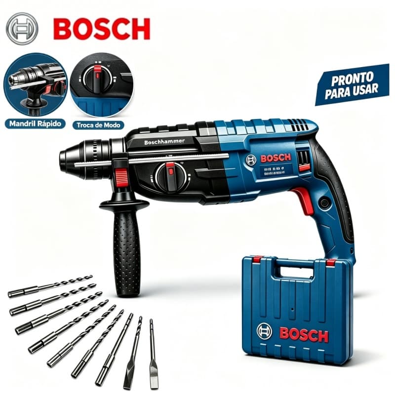 Bosch Professional 2000w alta potência martelo rotativo broca caixa de ferramentas completa