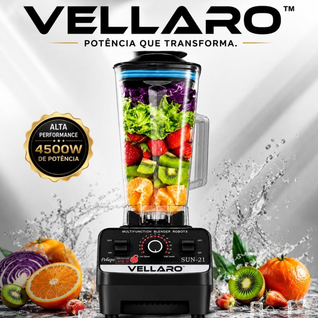 Liquidificador Potente Alta Performance 4500W Capacidade 2 Litros Voltagem 127V Variedade Cores