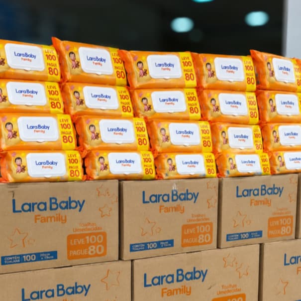Kit Até 500 Lenços/Toalhas Umedecida Lara Baby Promoção Kit Higiene Bebe