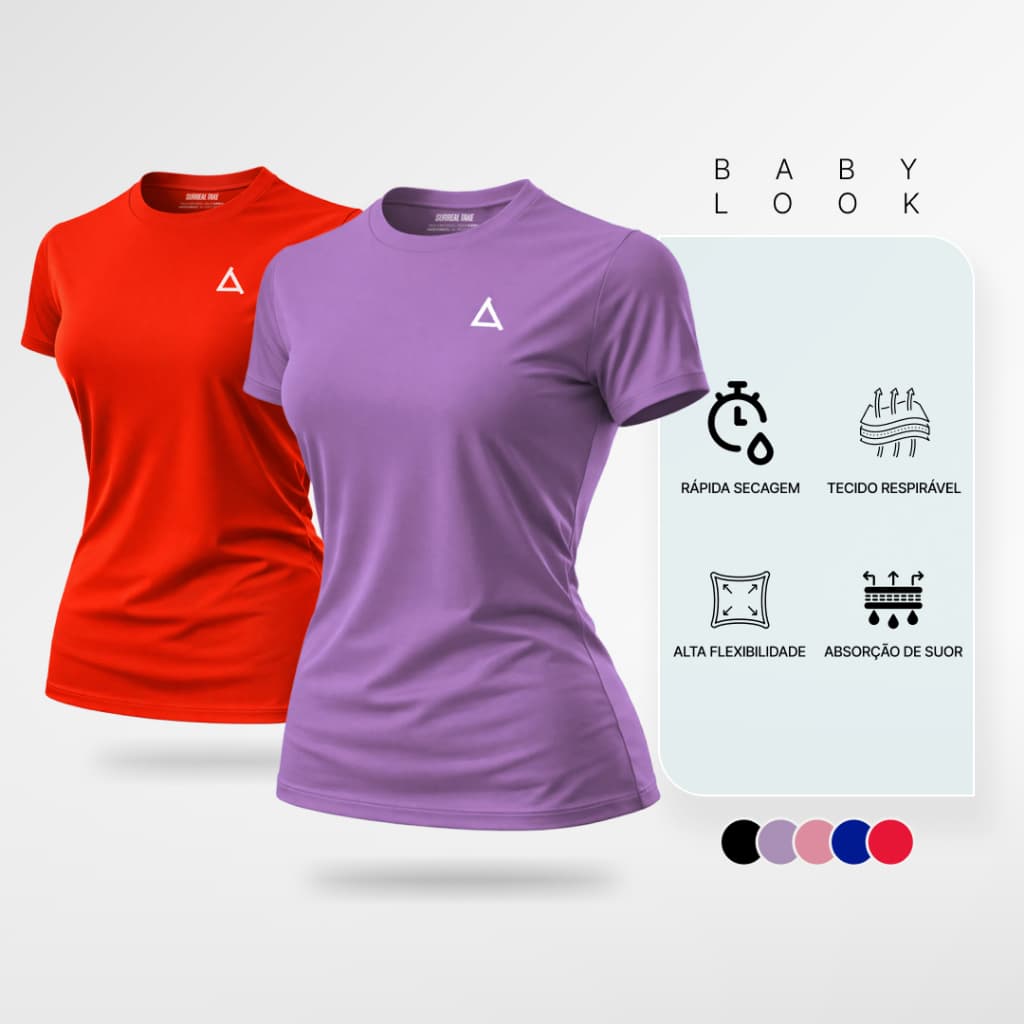 Kit 2 ou 1 Camiseta Academia Femininas Proteção UV 50+ Blusa Dry Fit Slim Treino Musculação Caminhada