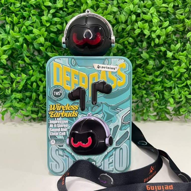 Peining Fone De Ouvido Bluetooth Tws T40 DeepBass - Design Robô Bluetooth 6.0 Som Estéreo Case Estilizado Uso Diário