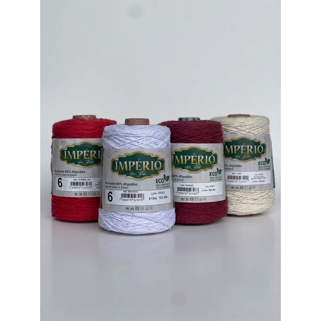 KIT 4 BARBANTES| FIO 6| PARA CROCHÊ TRICÔ ARTESANATO| IMPÉRIO DOS FIOS