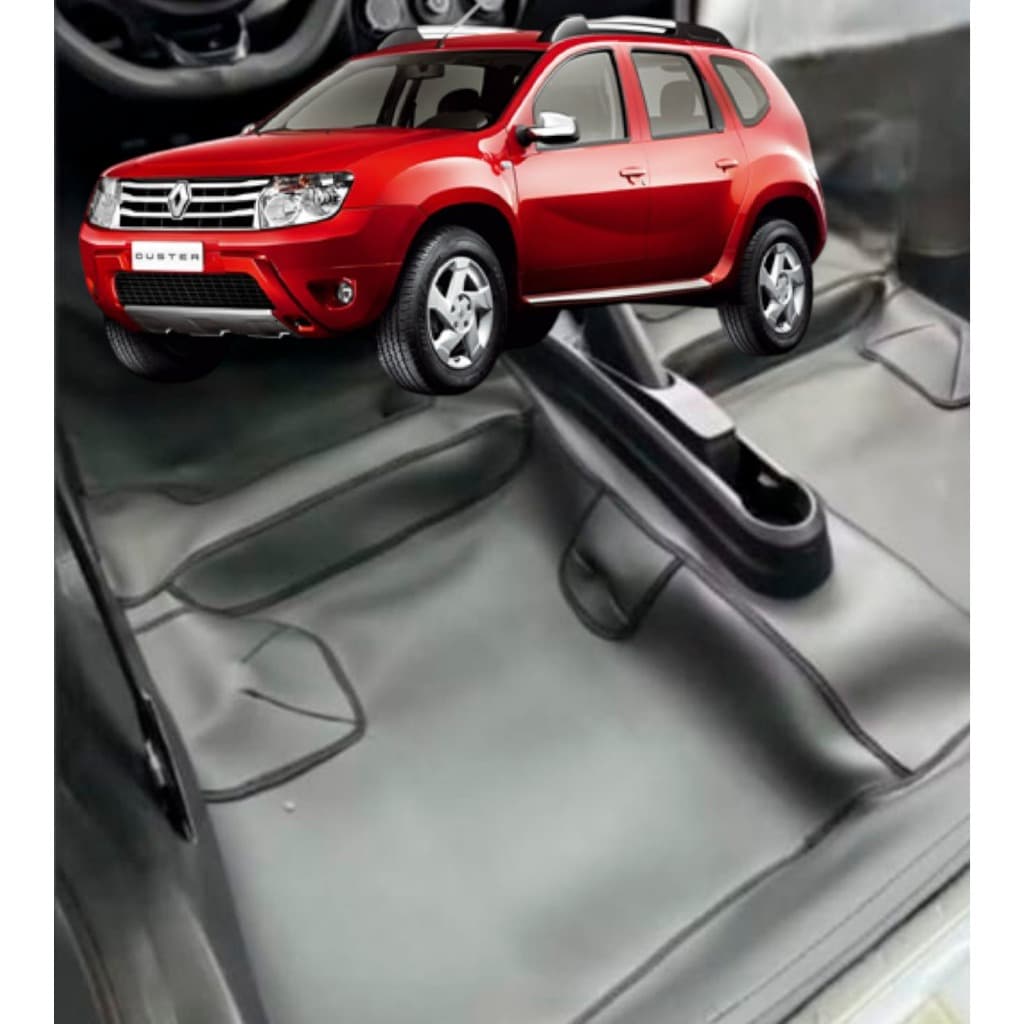 Tapete forração forro revestimento para todo assoalho automotivo em Couro emborrachado fosco premium Duster 2011 a 2019