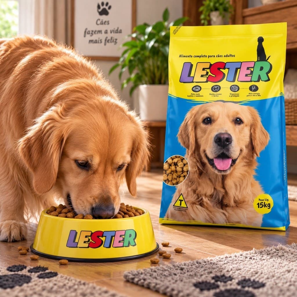 Ração Lester 15kg Cães Adultos Sabor Mix Alimento Seco Canino Cachorro Nutrição Pet Refeição Diária