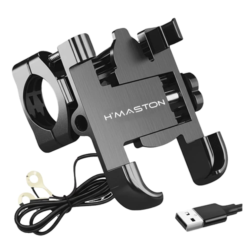 Suporte Celular Moto Ajustável Alumínio Com Carregador Para Moto Bike Bicicleta CJ-108