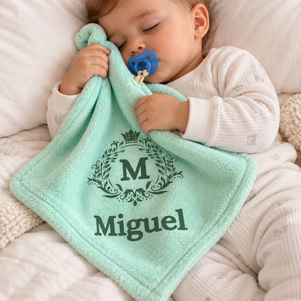 Kit 2 Naninhas Personalizadas com Nome Bebê Microfibra Fleece Macia Chupeta Enxoval