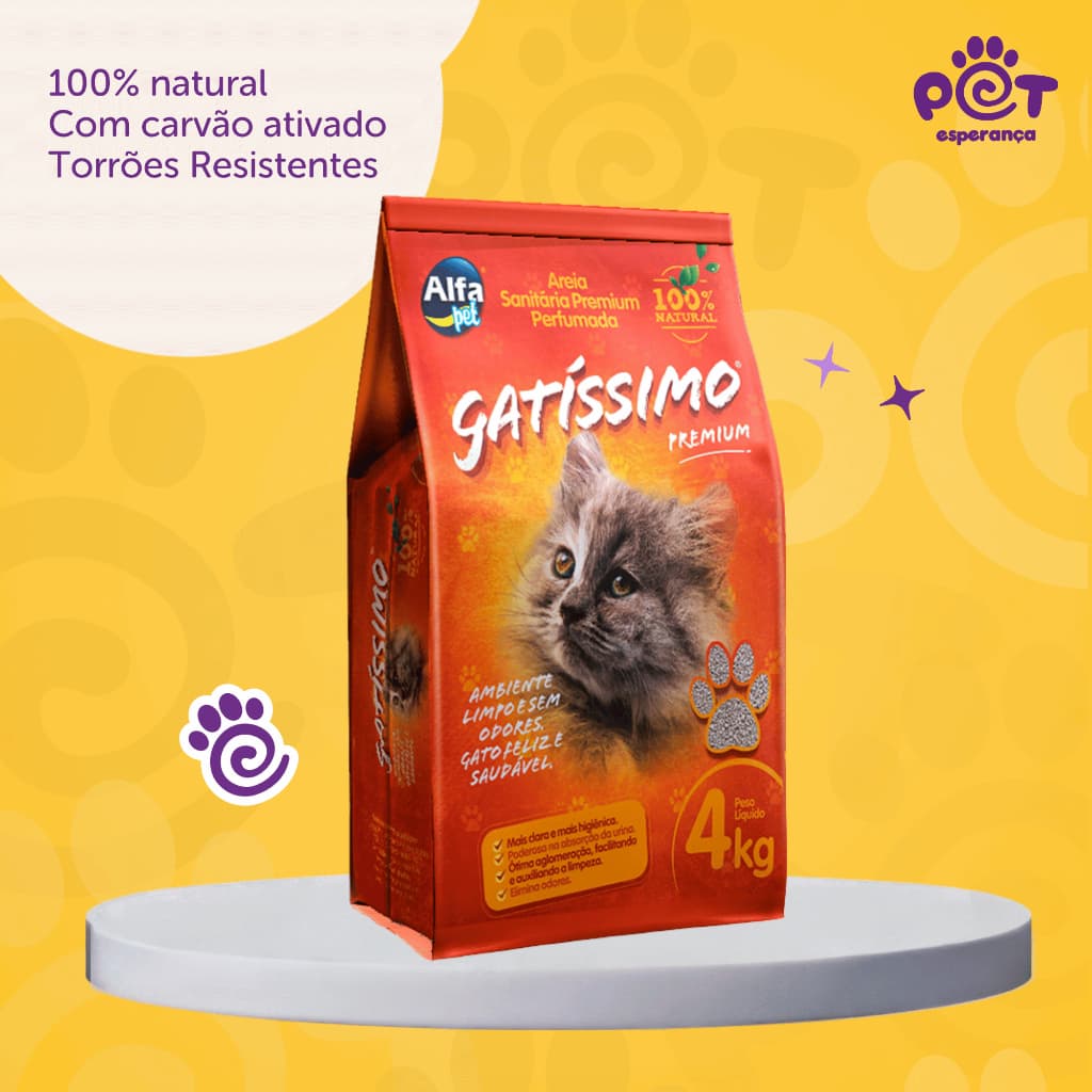 Areia Sanitária Premium Gatíssimo para Gatos | 4Kg |