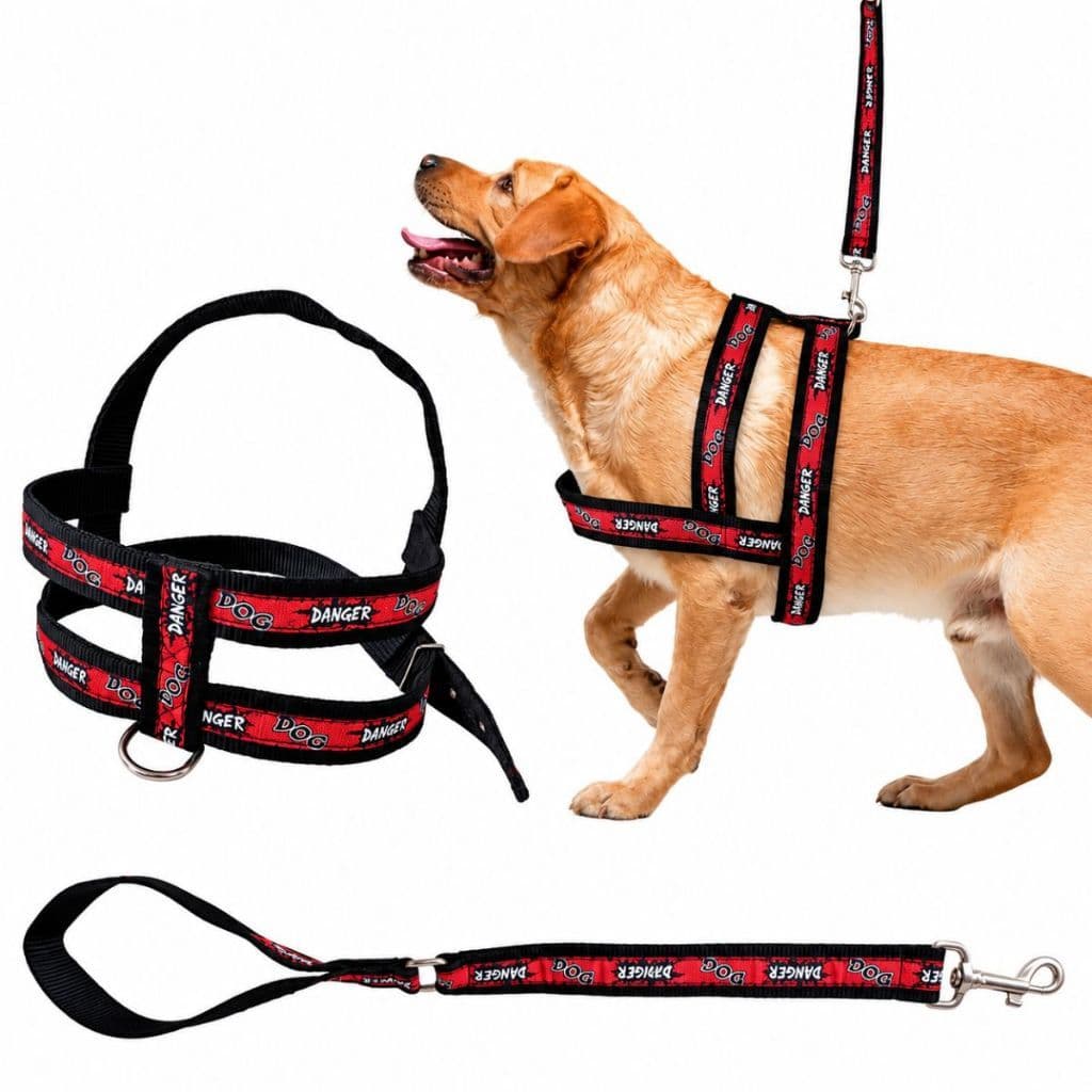 Coleira e Guia Para Cachorro Grande Kit Peitoral e Guia 30mm N.08 Conforto Dia a Dia Passeios